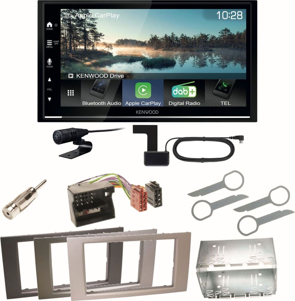 Kenwood DMX7722DABS Android Auto Einbauset für Ford Focus C-Max Fiesta Transit