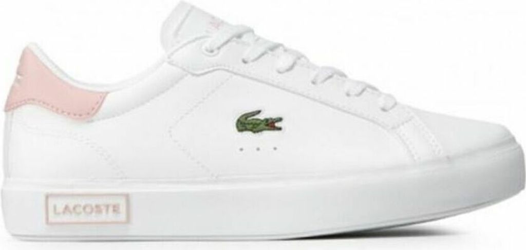 Lacoste Power Court Signature Soft Upper Synthetik Sneaker in Weiß Rosa – 5,5 UK - 39 EU - 6,5 US / Weiß Rosa