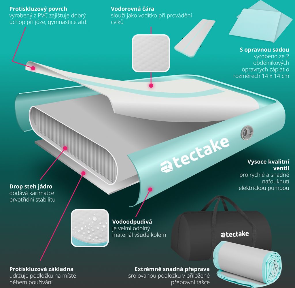 Nafukovací tréninková podložka AirFlexy s elektrickou Obrázek produktu 5