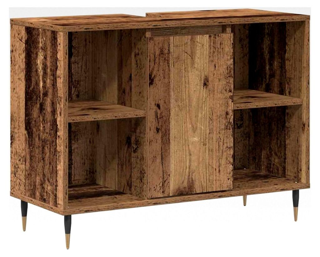 Moderner Holz-Badezimmerschrank mit Spiegel | Wandmontage | Leicht zu reinigen | Für kleine Räume