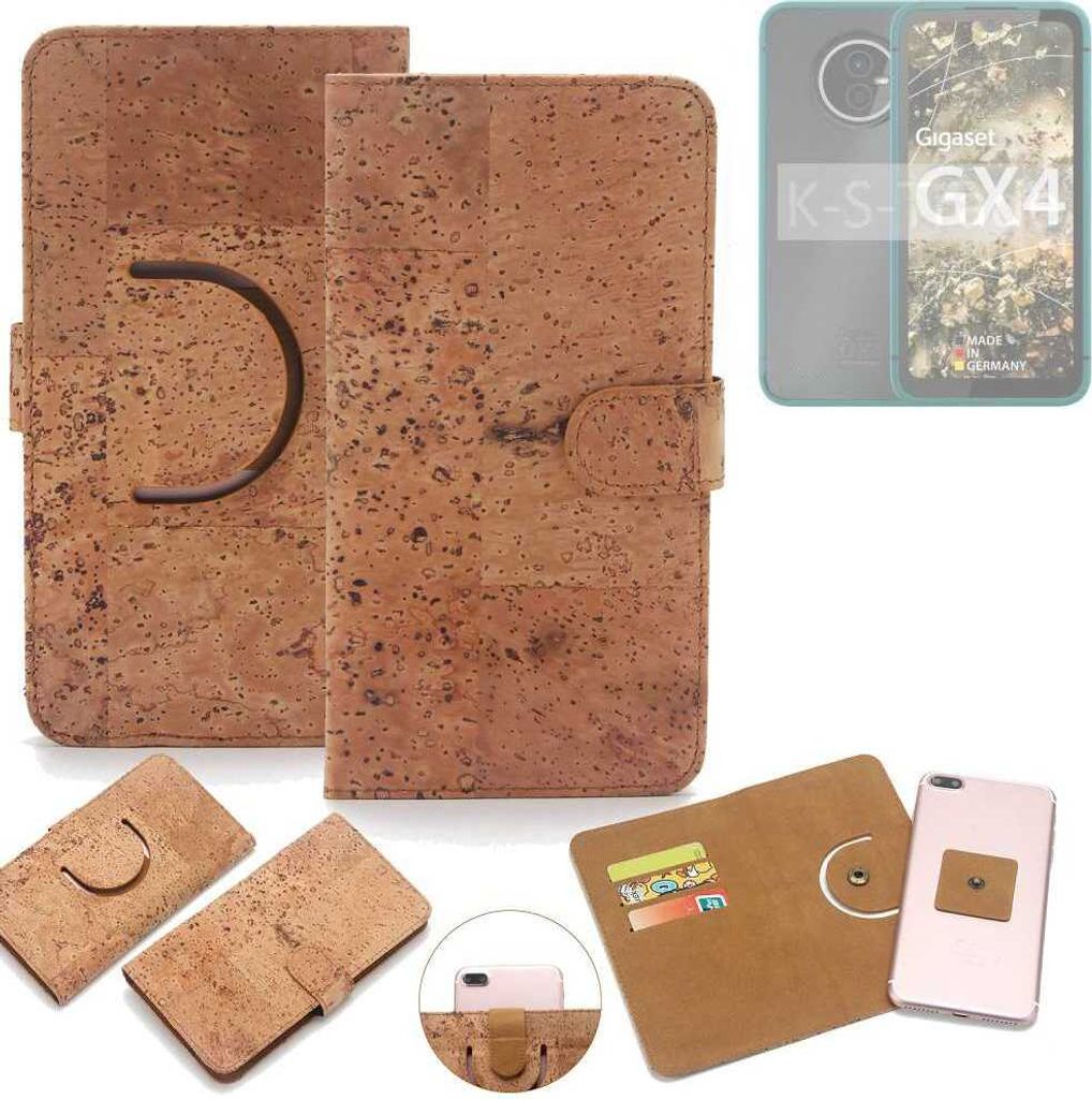 K-S-Trade Handy Hülle Schutz Hülle kompatibel mit Gigaset GX4 Handyhülle Schutzhülle Korkhülle Kork-Hülle 1x