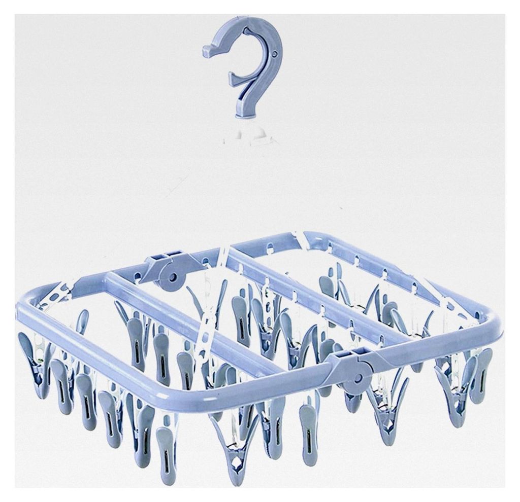 32 Clip Klappbarer Kleiderbügel Multifunktional Windfester Kleiderbügel mit Sockenclip
