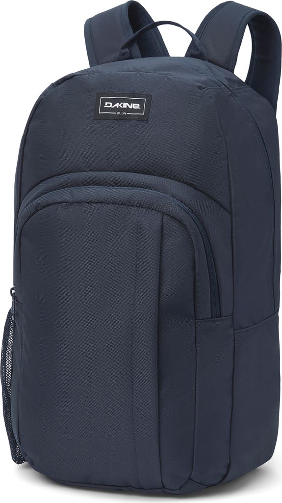 A blue Dakine backpack shown from the front.