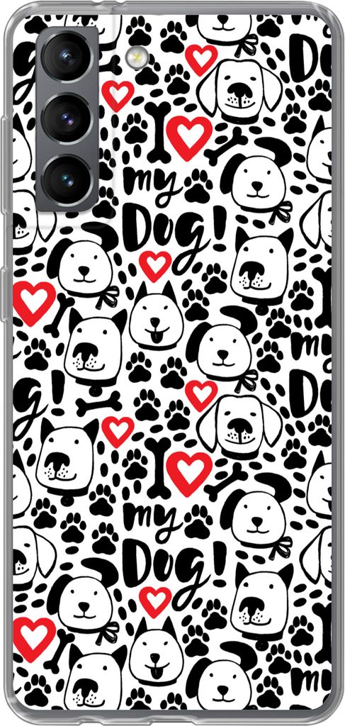MuchoWow Handyhülle Schutzhülle Hülle für Telefoonhoesje Samsung Galaxy S21 Muster - Hund - Zitat - Jungen - Mädchen - Kinder - Kinder Silik...