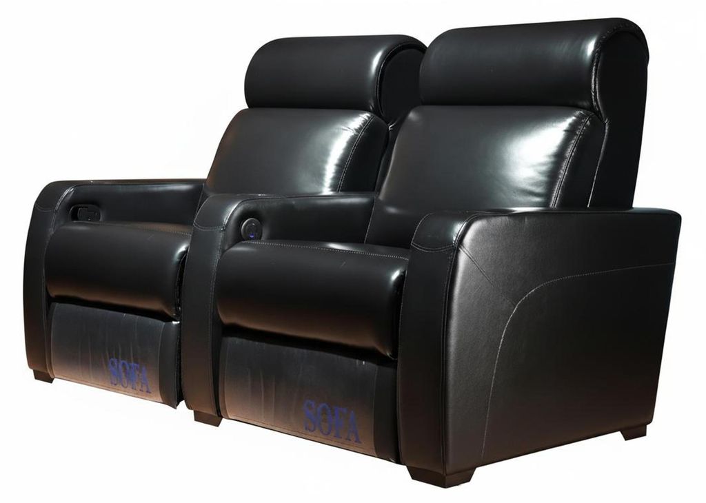 2-Sitzer Sessel Schwarz Moderner Stil Sessel mit USB-Ladeanschluss