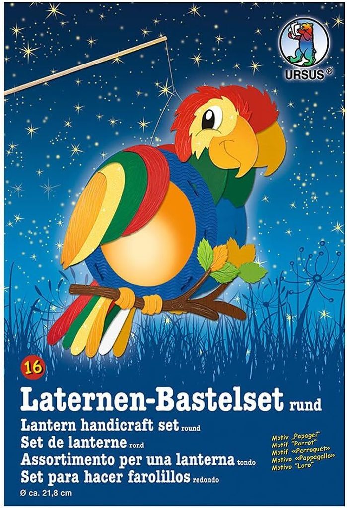 URSUS Laternen Bastelset Papagei 16
