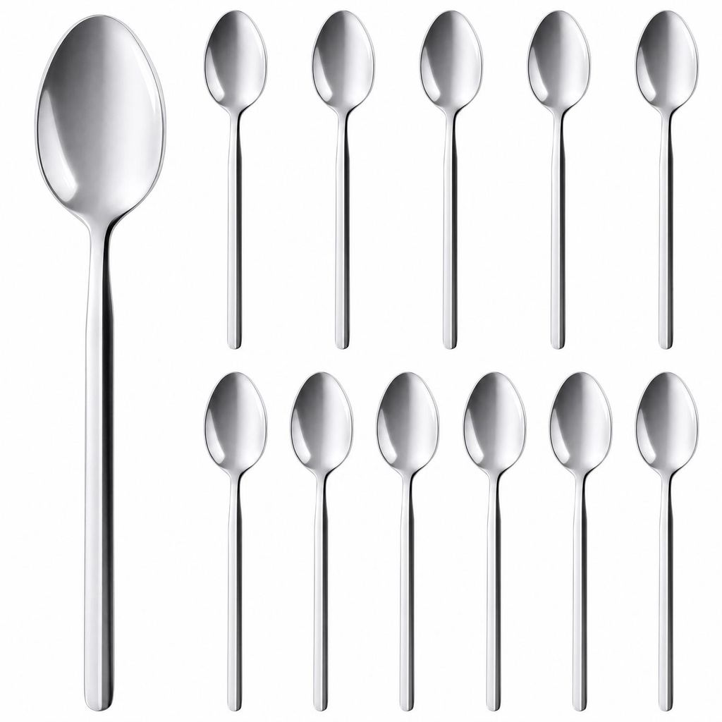 Deleca Amor Teelöffel 12 Stück, Edelstahl Kaffeelöffel und Produktbild 