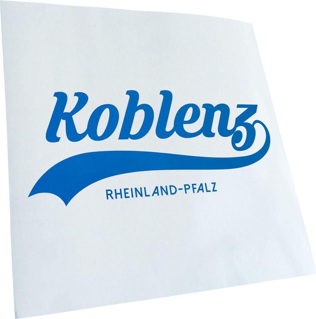 Kiwistar - Autoaufkleber - Koblenz Rheinland-Pfalz - Blau - 50x21cm - Aufkleber für Auto, Laptop, Fahrrad, LKW, Motorrad mehrfarbig JDM Decal Racing