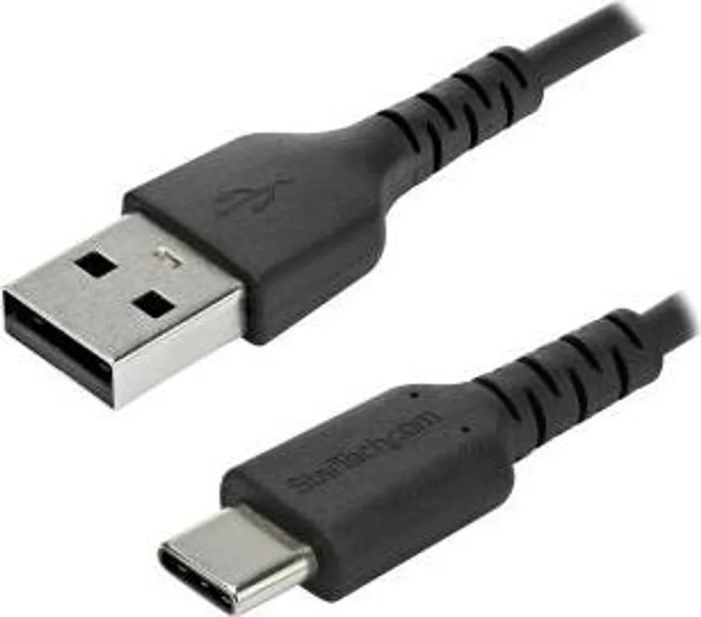 StarTech.com Cavo di Ricarica USB-A a USB-C da 2m - Resistente Cavetto USB-C di Ricarica Veloce e Sync da USB 2.0 a USB Type C 3A - Rivestimento in TPE e Fibra Aramidica M/M Nero - Samsung S10, Ipad Pro, Pixel - 6