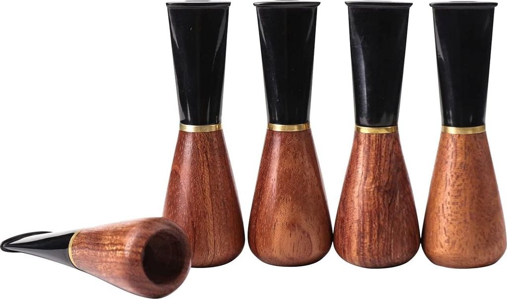 Palissander Zigarren Tips mit Filter - Set von 5 - Natürliche Holzfarbe - Handgefertigt