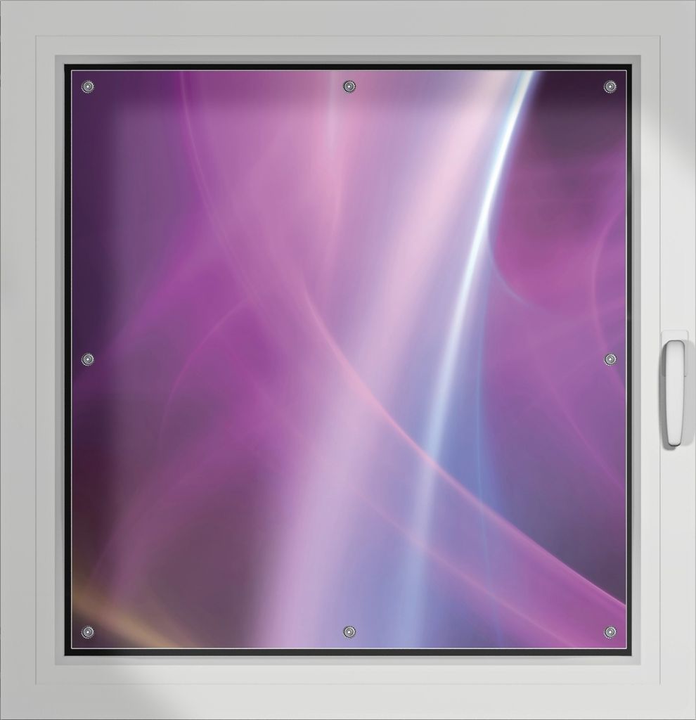 Wallario Lichtschutzbild, Dekorativer Sichtschutz Sonnenschutz 96 x 100 cm mit Motiv: Abstraktes Muster in violett lila pink schwarz - Verdunklung ...
