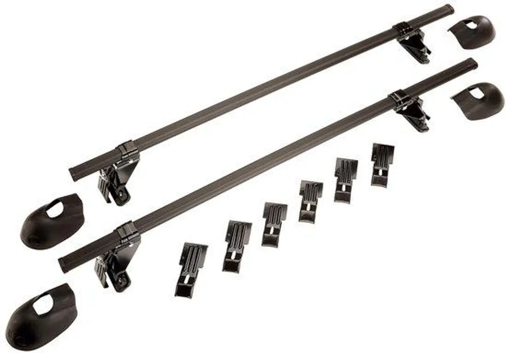 Barres de toit universelles en alu gris pour transport de bagages
