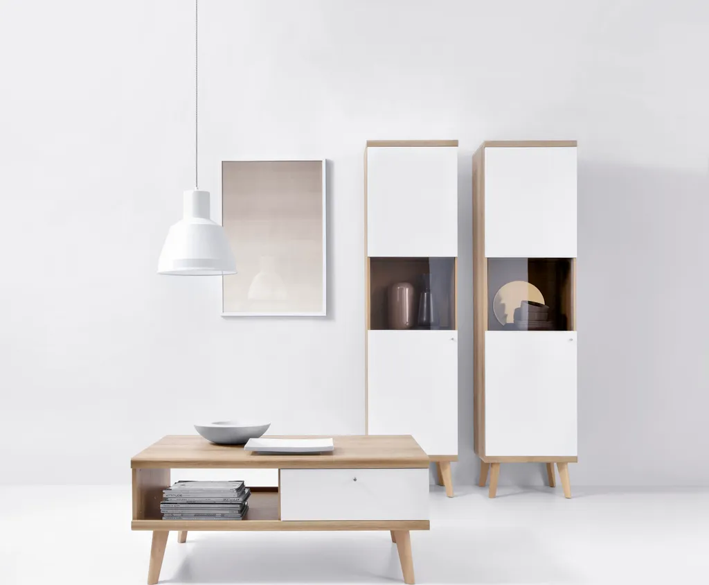 Petite vitrine compacte gain de place - Colonne de rangement 197x50 cm