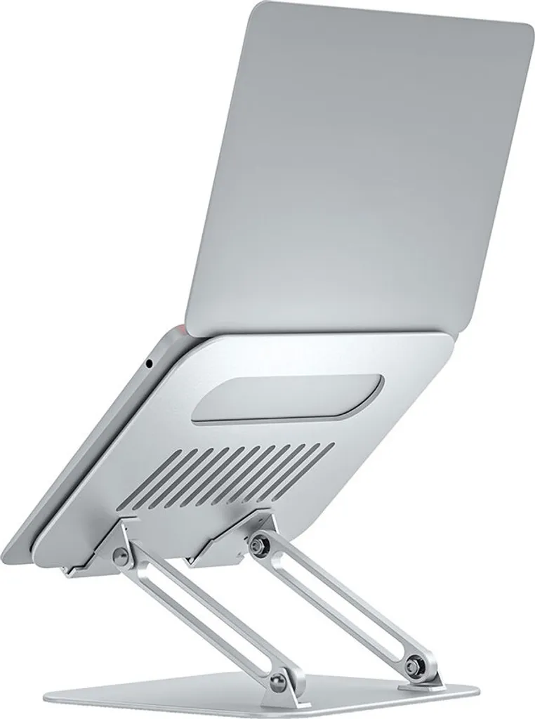 Support tablette ergonomique argenté en aluminium aéronautique