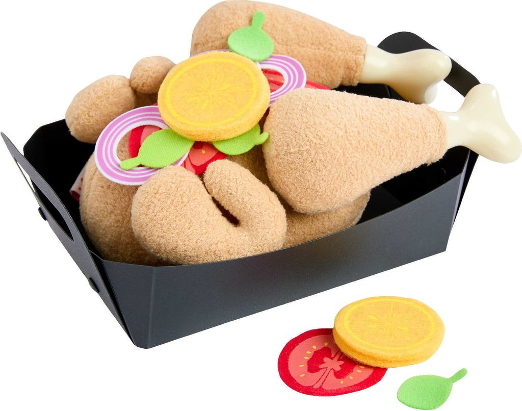 HABA Creative Play Brathähnchen - Spielzeug-Grillhähnchen aus Stoff zum Zerlegen - Zubehör für Kinderküche & Kaufladen - 2012309001