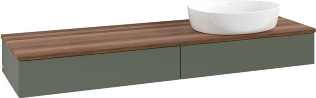 V&B Waschtischunterschrank ohne Frontstruktur Antao 160x50cm, WBP w. wal, lea gre. m Lac
