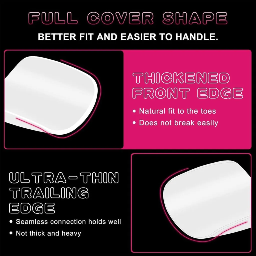 Ongles Blancs Press on Nails Courts Carrés 168 Unités avec Stickers