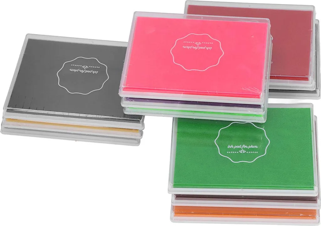 Lot de 12 tampons encreurs à doigt colorés pour loisirs créatifs DIY