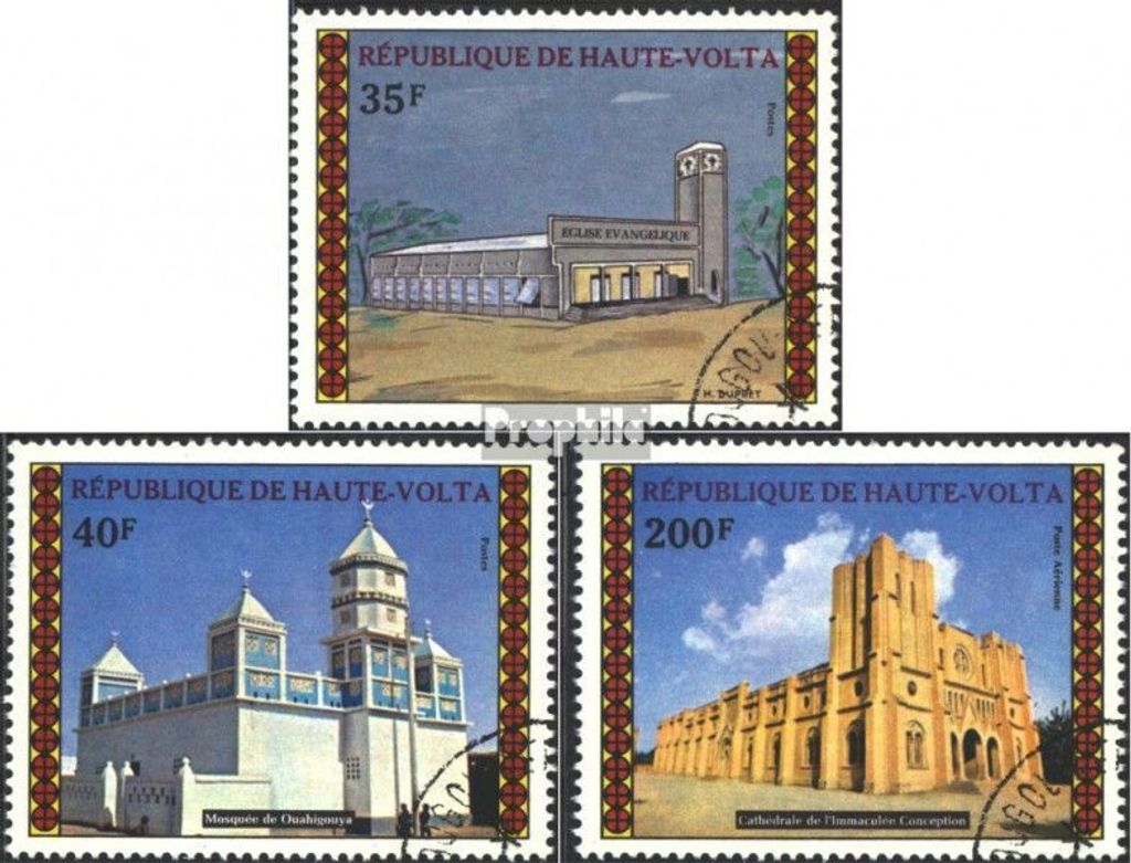 Briefmarken Obervolta 1973 Mi 476-478 (kompl.Ausg.) gestempelt Gotteshäuser