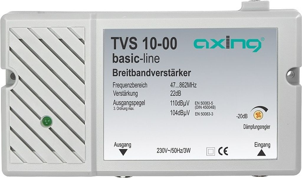 Axing TVS01000 Breitbandverstärker, kabeltaugl Produktbild 