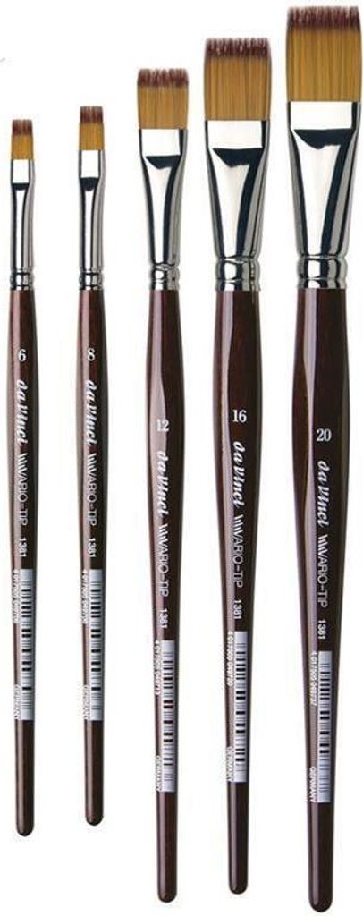 da Vinci Vario-Tip Synthetik flach bordeauxlasierte Stiele Gr: 8
