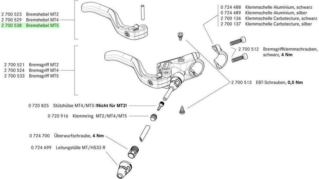 Magura mt5 brake lever 2-finger aluminum from 2015