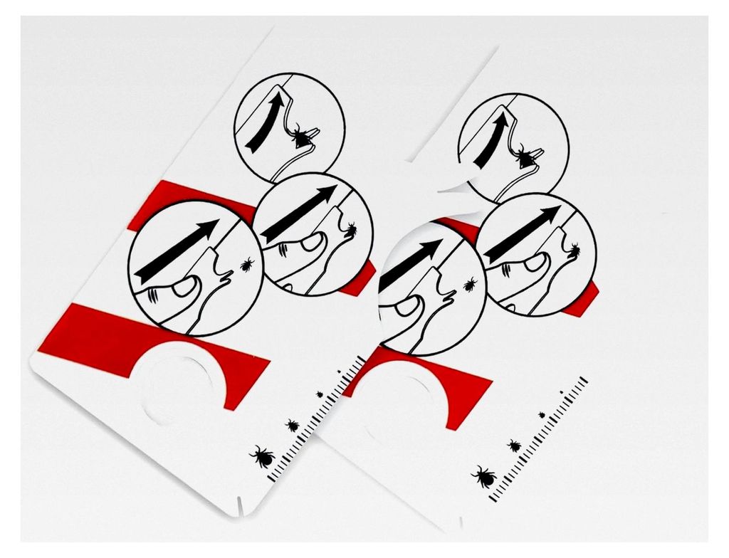 Zeckenkarte mit Lupe - 2 Stück, Medizinischer Zeckenentferner für Mensch, Hund und Katze, Schnelle und sichere Zeckenentfernung