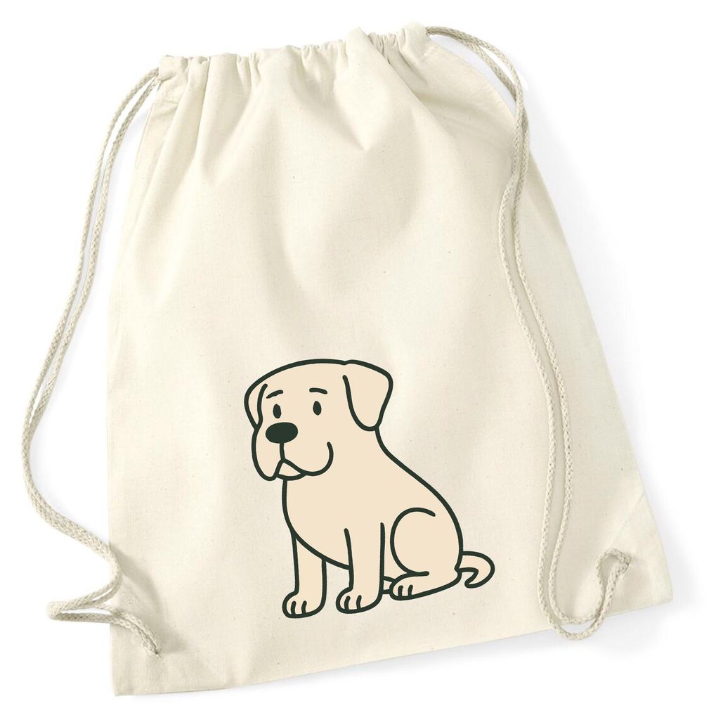 Huuraa Turnbeutel Mastiff Comic Masti 12 Liter Natural Baumwolle Rucksack Geschenkidee