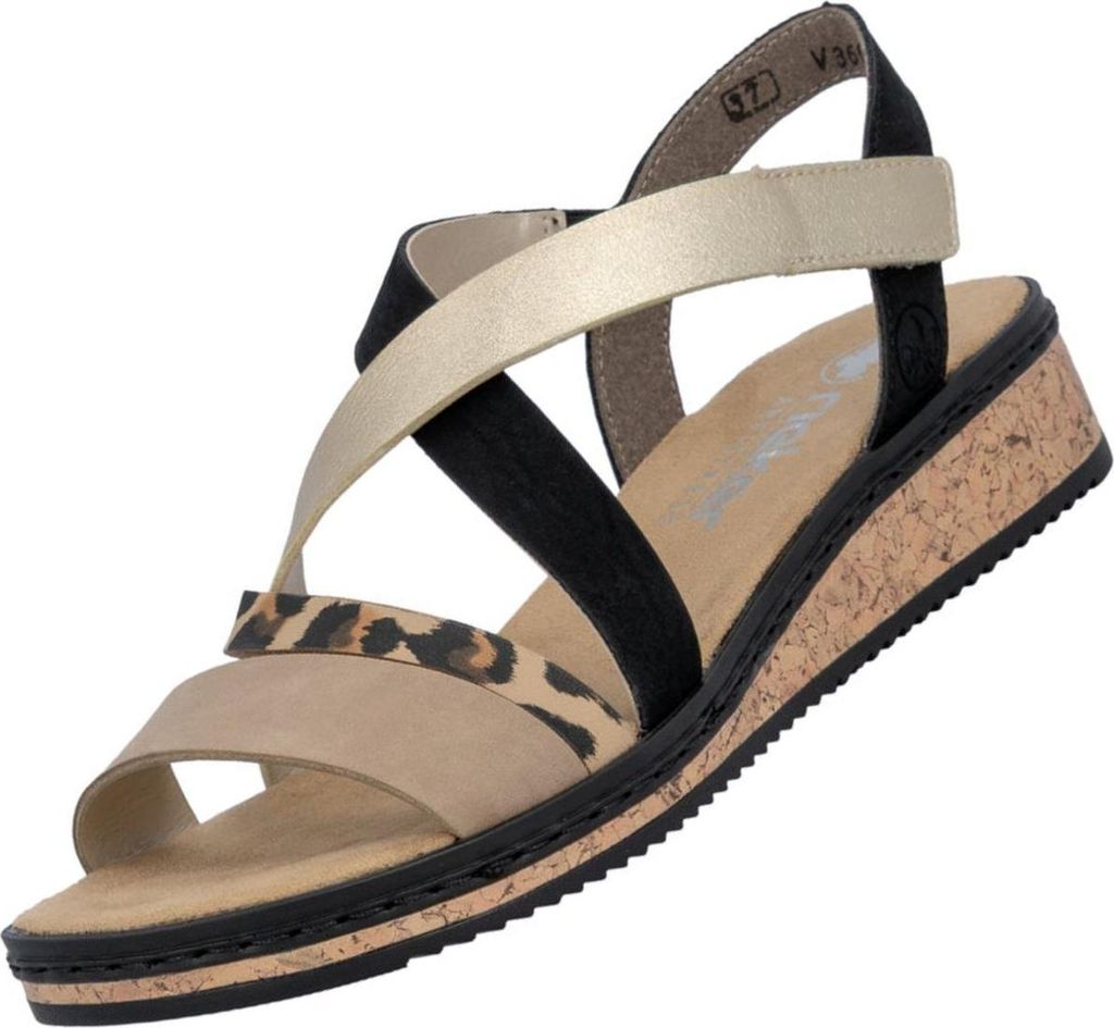 Rieker Damen Sandalette Mehrfarbig/Leopard Image du produit 