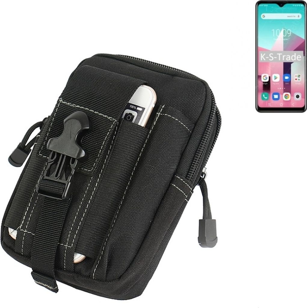 K-S-Trade Gürtel Tasche kompatibel mit Blackview A80 Plus Gürteltasche Holster Schutz Hülle Handy Hülle Smartphone outdoor Handy-Hülle schwarz