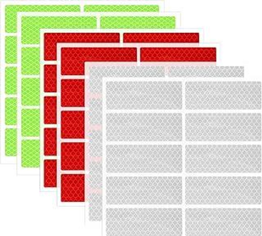 Cobee 60 Stück Reflektorband Selbstklebend, 3 x 8 cm Warnung Reflektoren Sticker Wasserdicht Reflektoren Aufkleber Reflektierend Nachtsichtbarkeit...