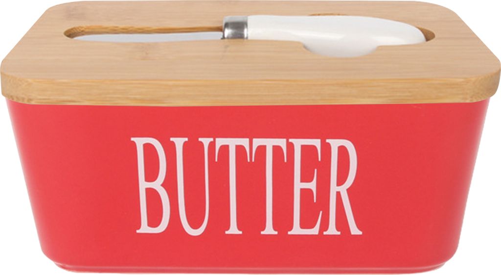 Butterdose aus Keramik mit Deckel, Mehrzweckmesser, Butterbehälter mit großem Fassungsvermögen für die Arbeitsplatte, leicht zu reinigen, Butte...