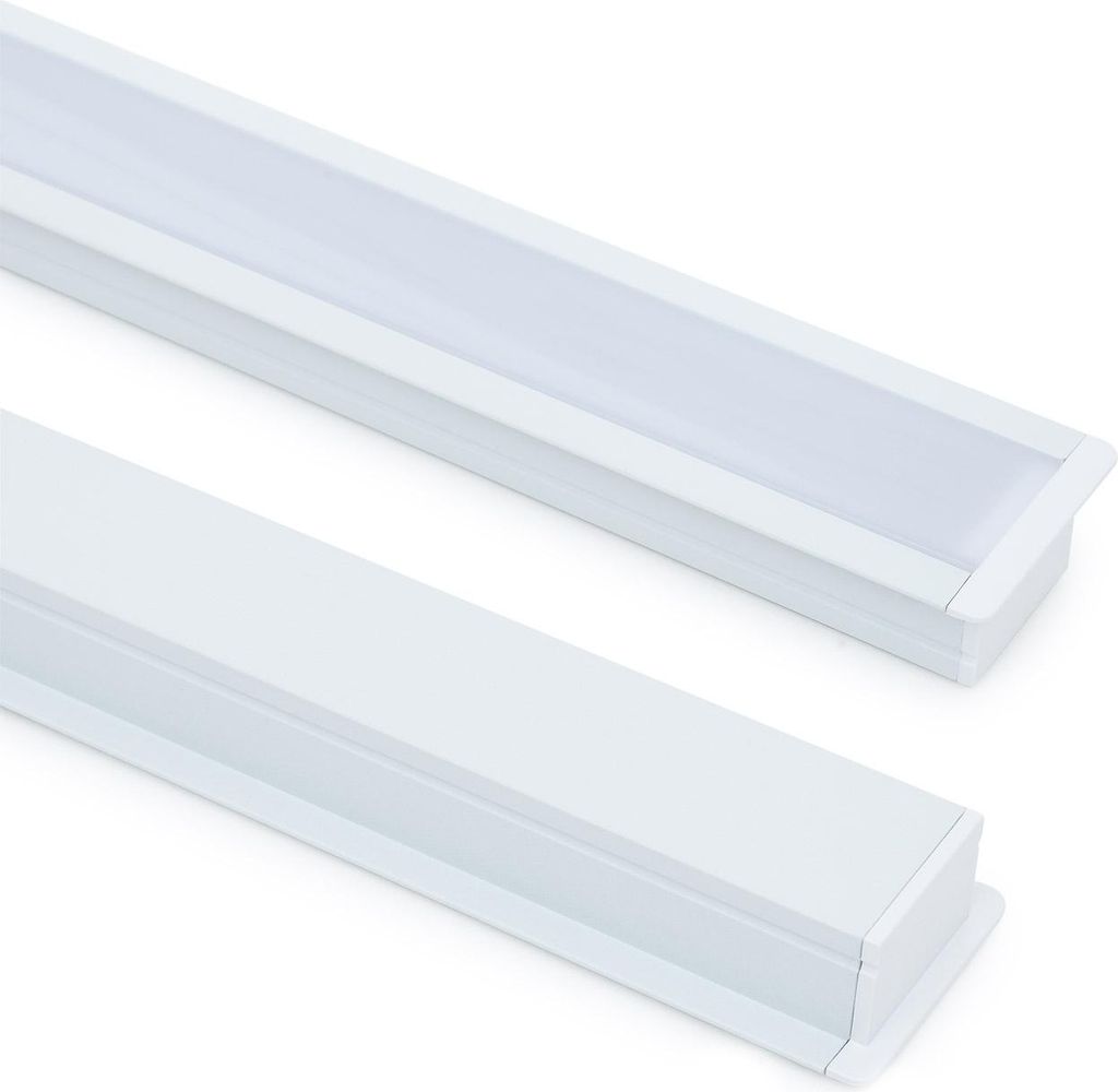 Aluminiumprofil Einbau für LED Streifen bis 25 mm Weiß 2 m Transparente