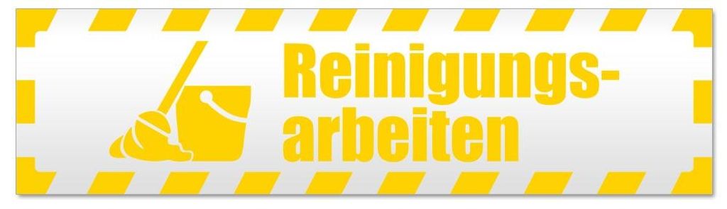 Kiwistar - Autoaufkleber - Gelb - 60 x 16 cm - Reinigungsarbeiten D2 gestreift - Hinweis Aufkleber Sticker für Auto, Kfz, Fahrrad, PKW, LKW