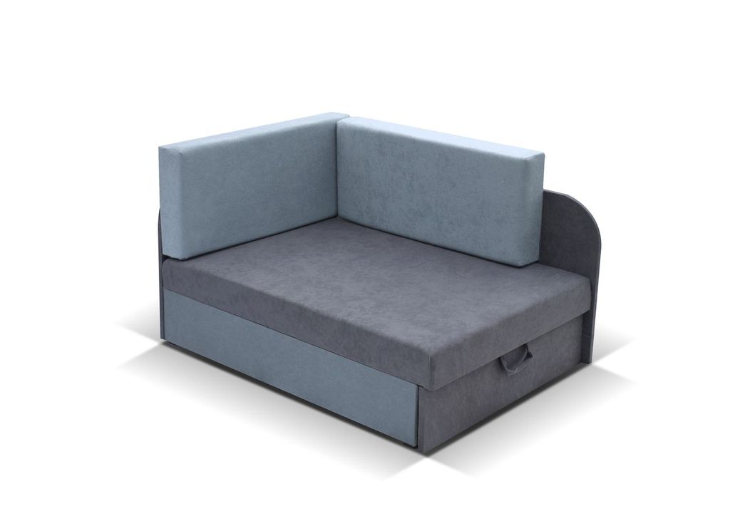 Kinderschlafsofa FATAJA - grau/hellblau