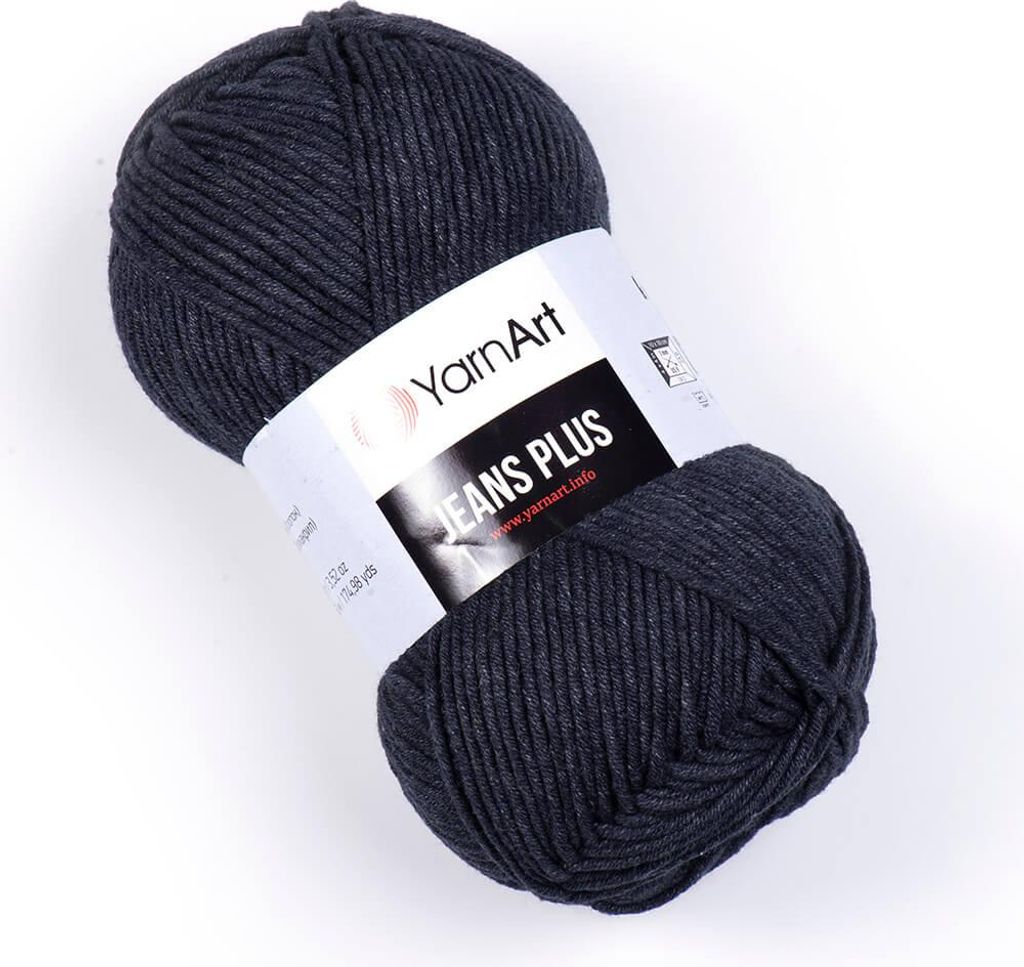 YarnArt Jeans Plus Garn, Kohle, 55% Baumwolle, für Amigurumi & Kindertextilien