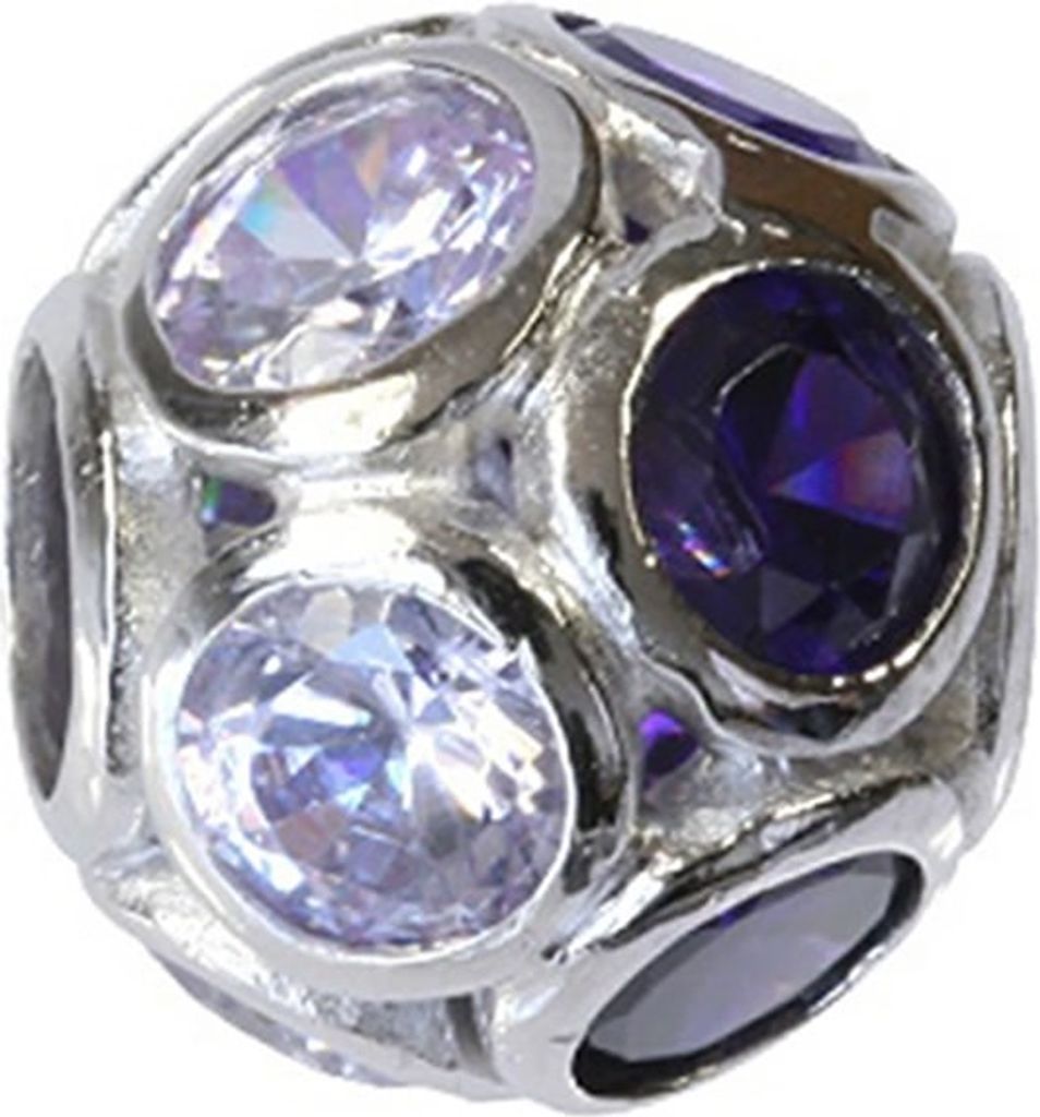 CarloBiagi Charm Bead Sphären Zirkonia 925 Echt Silber Schmuck Element D2BBSCZP04PRLTP