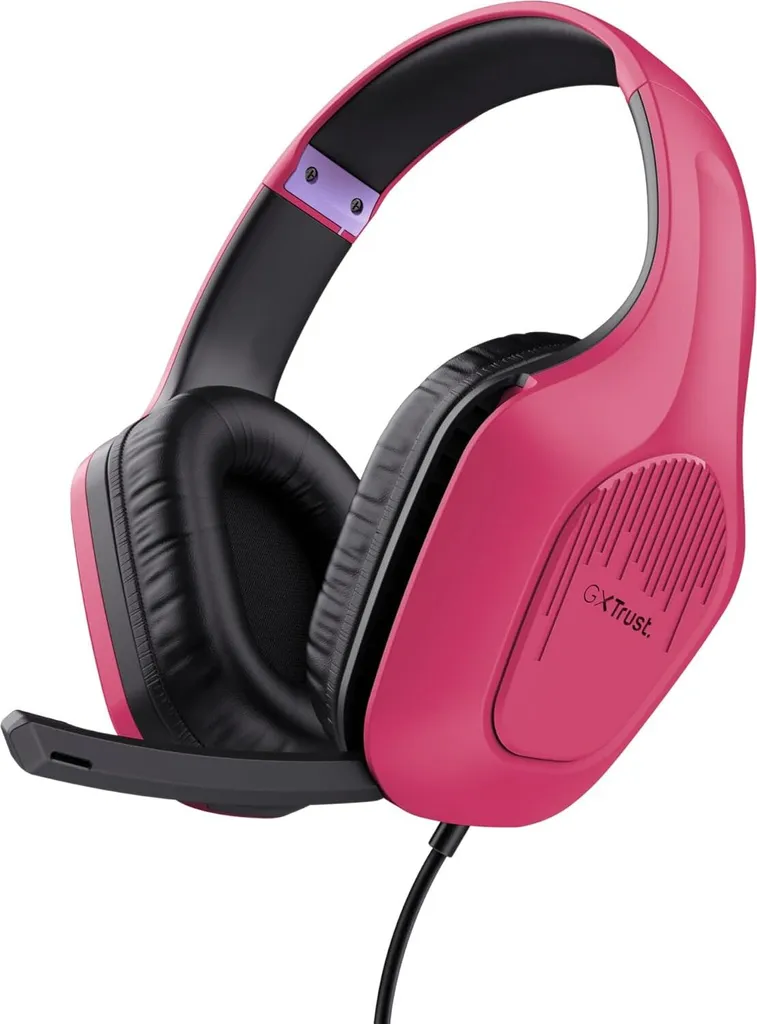 Trust GXT 415P Zirox: Cuffie Gaming Rosa 50mm per Competizione