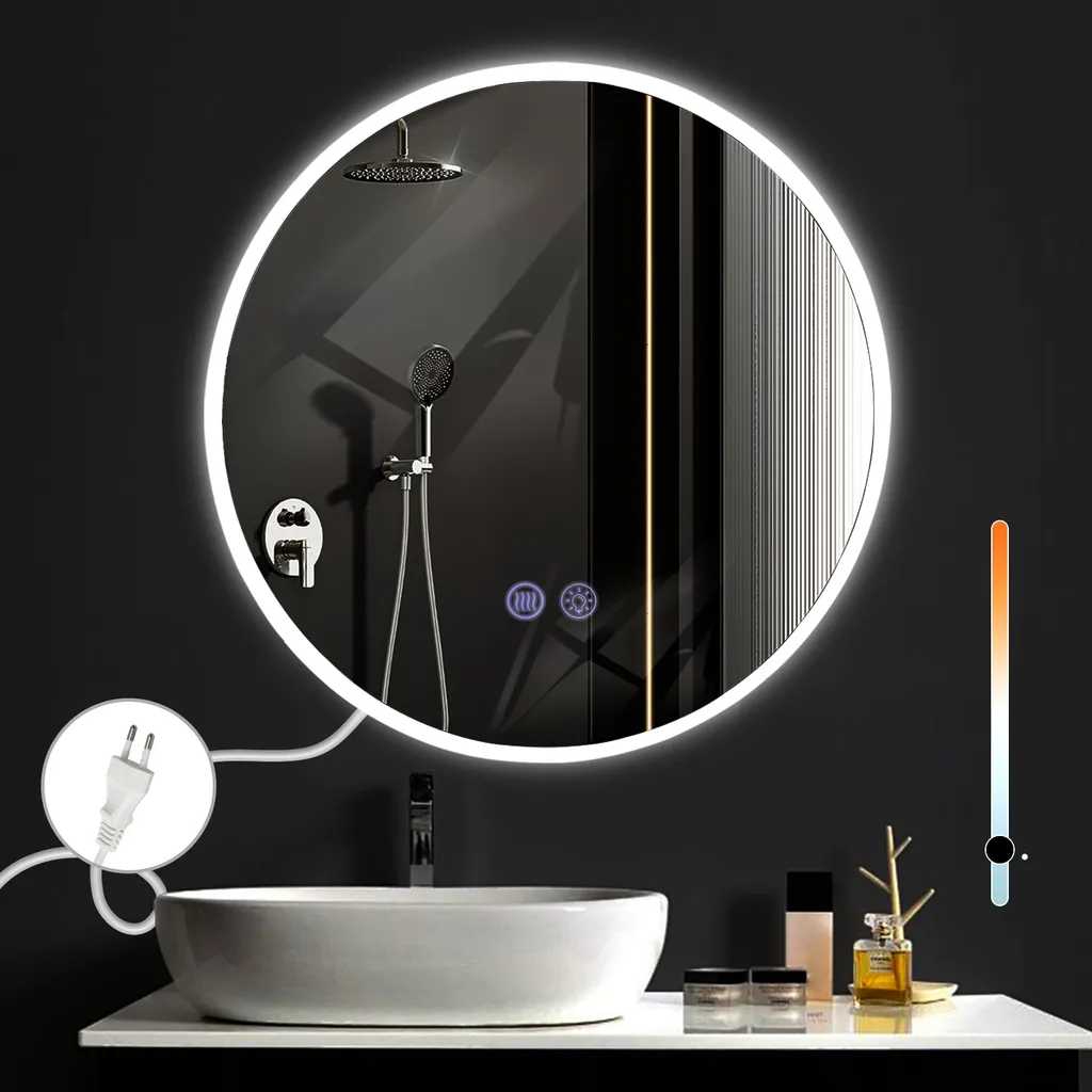 Miroir LED de Salle de Bain 50cm pour Maquillage avec Variateur ZMH