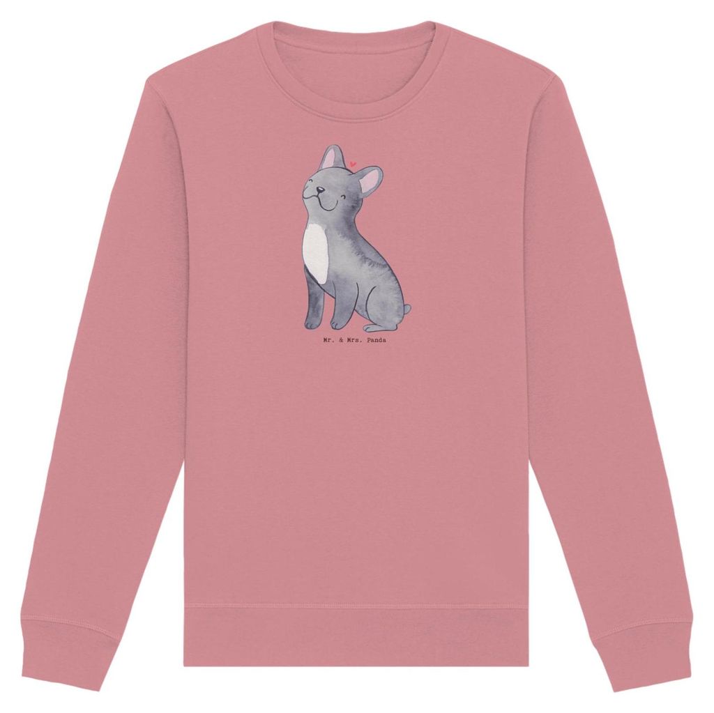 Mr. & Mrs. Panda Baumwoll Pullover Französische Bulldogge Moment Größe XL - Canyon Pink - Geschenk, Sweatshirt, Sweater, Pulli
