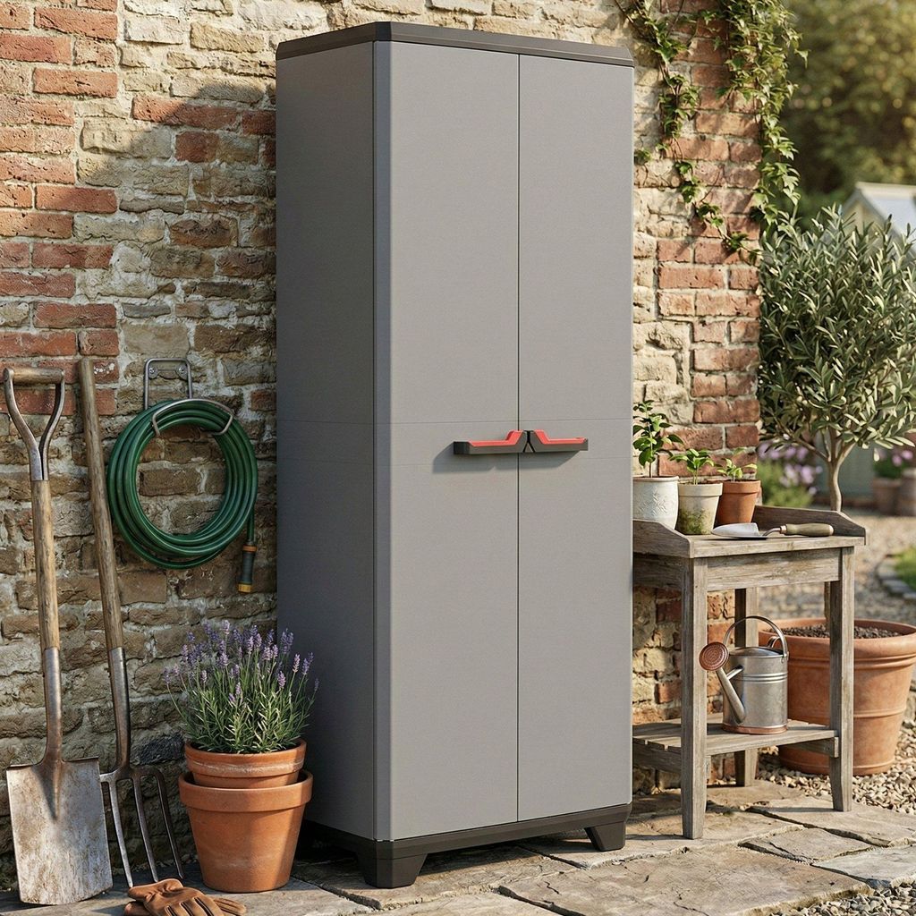 Keter multifunctionele kast Stilo, grijs en zwart, 173 cm Productafbeelding 