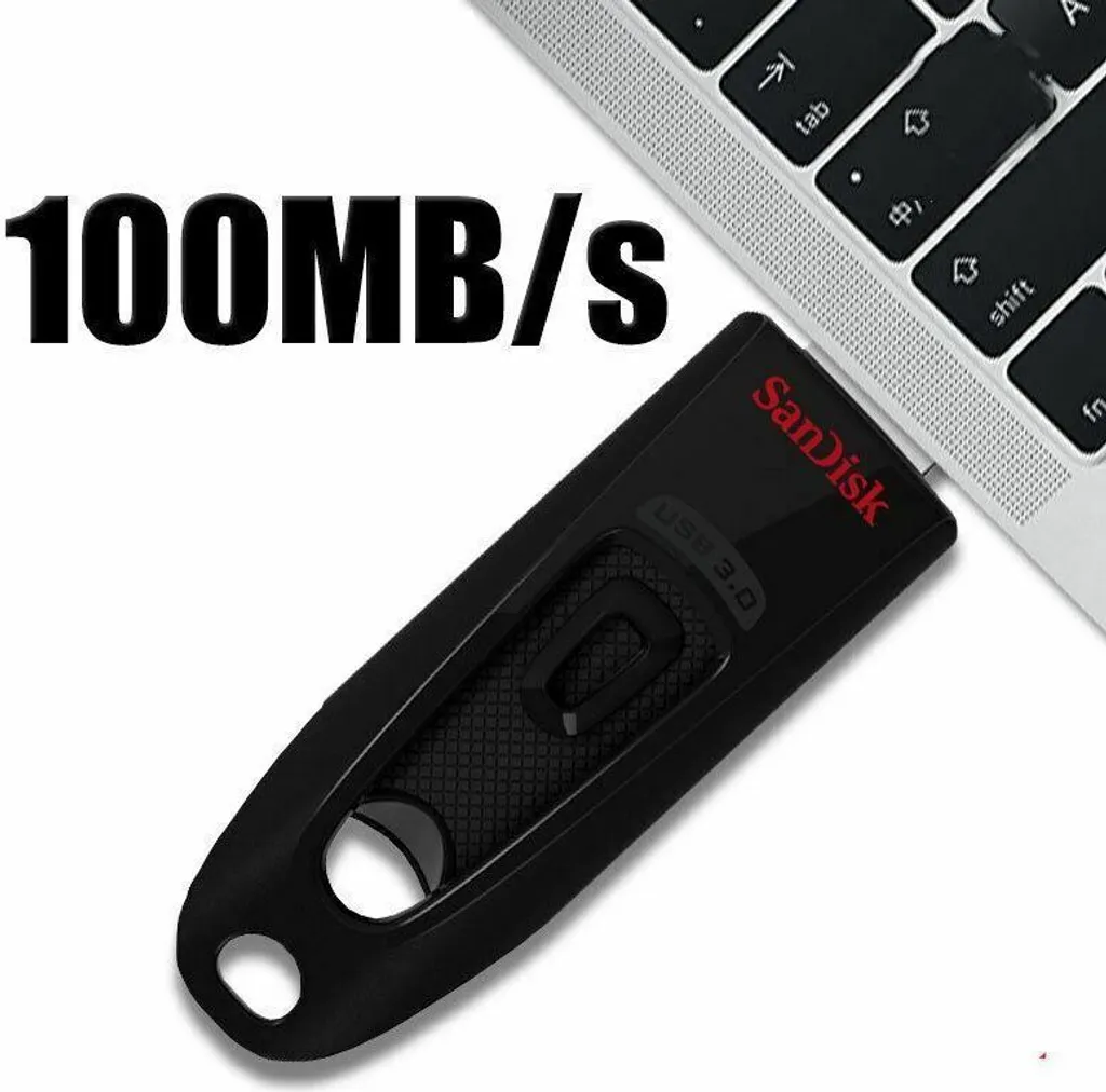 Pen Drive SanDisk Ultra 128 GB USB 3.0 – Fino A 100 MB/s, Ricondizionata, Nera