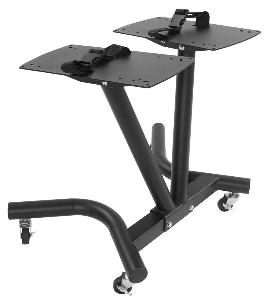 Hantelständer / Kurzhantel Rack - Aufbewahrungsregal - Vier Rollen, alle mit Bremse - Verstellbare Neigung - Je Ebene max. 50 kg - Schwarz