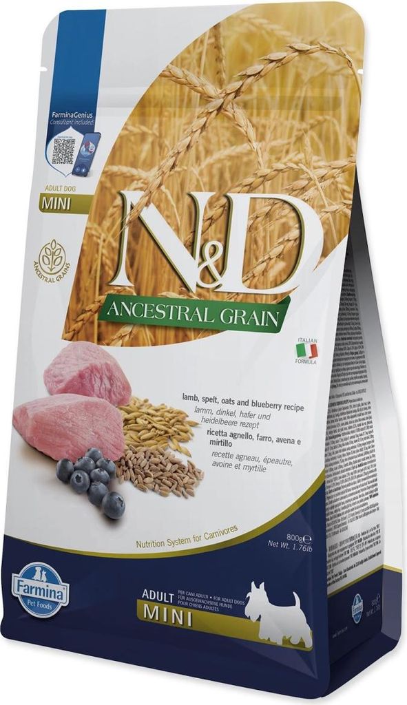 N&D LG DOG Adult Mini Lamb & Blueberry 800g Image du produit 