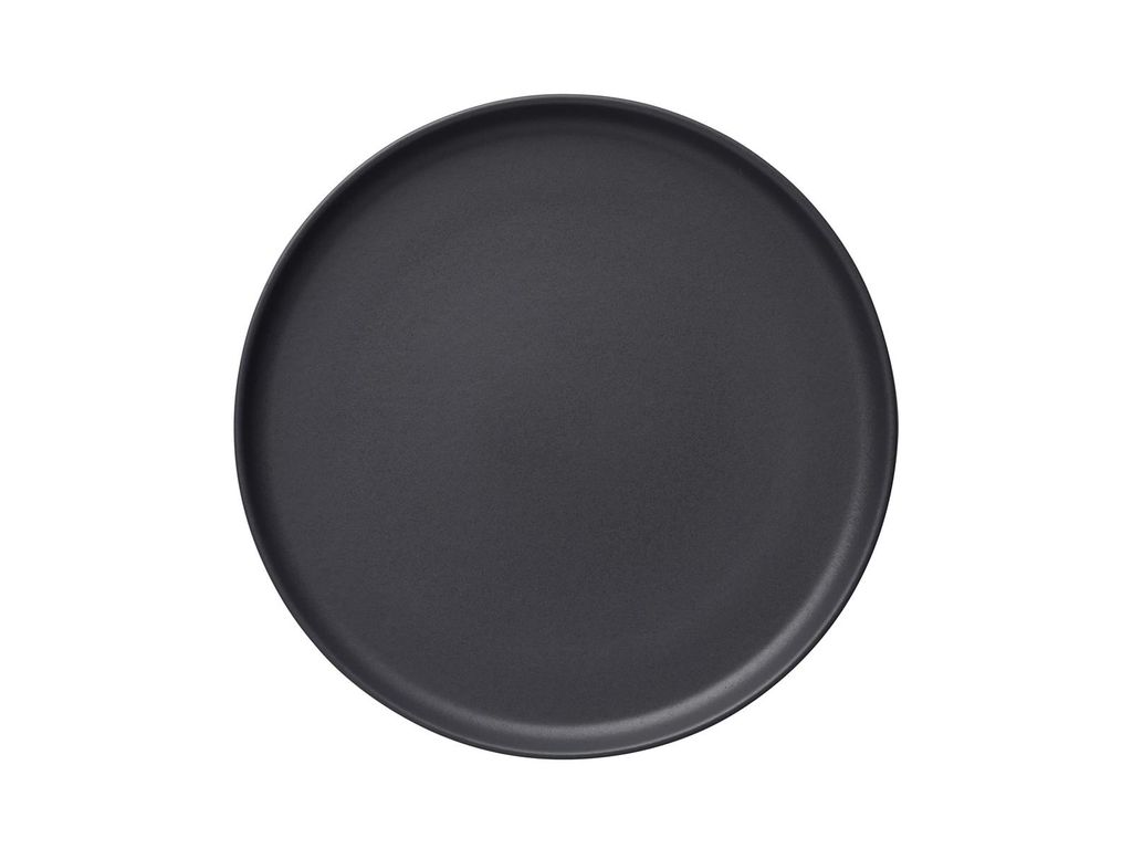 4x Flache Teller 28 cm Steinzeug ROCKZZERO One Midnight schwarz matt