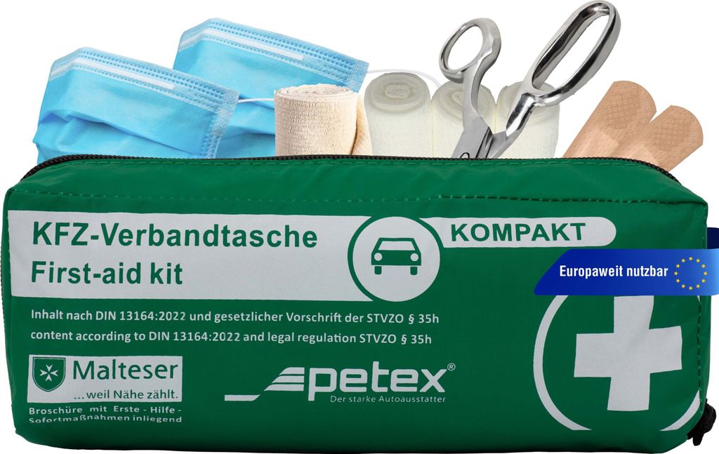 Verbandtasche Kompakt Inhalt nach DIN 13164:2022, grün von Produktbild 
