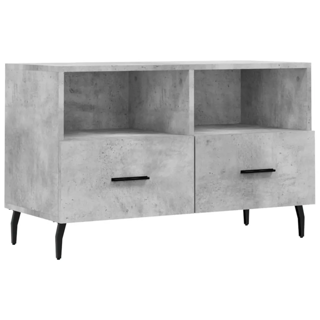 Mobile TV Grigio Cemento 80x36x50 cm | Supporto TV Legno Design Moderno