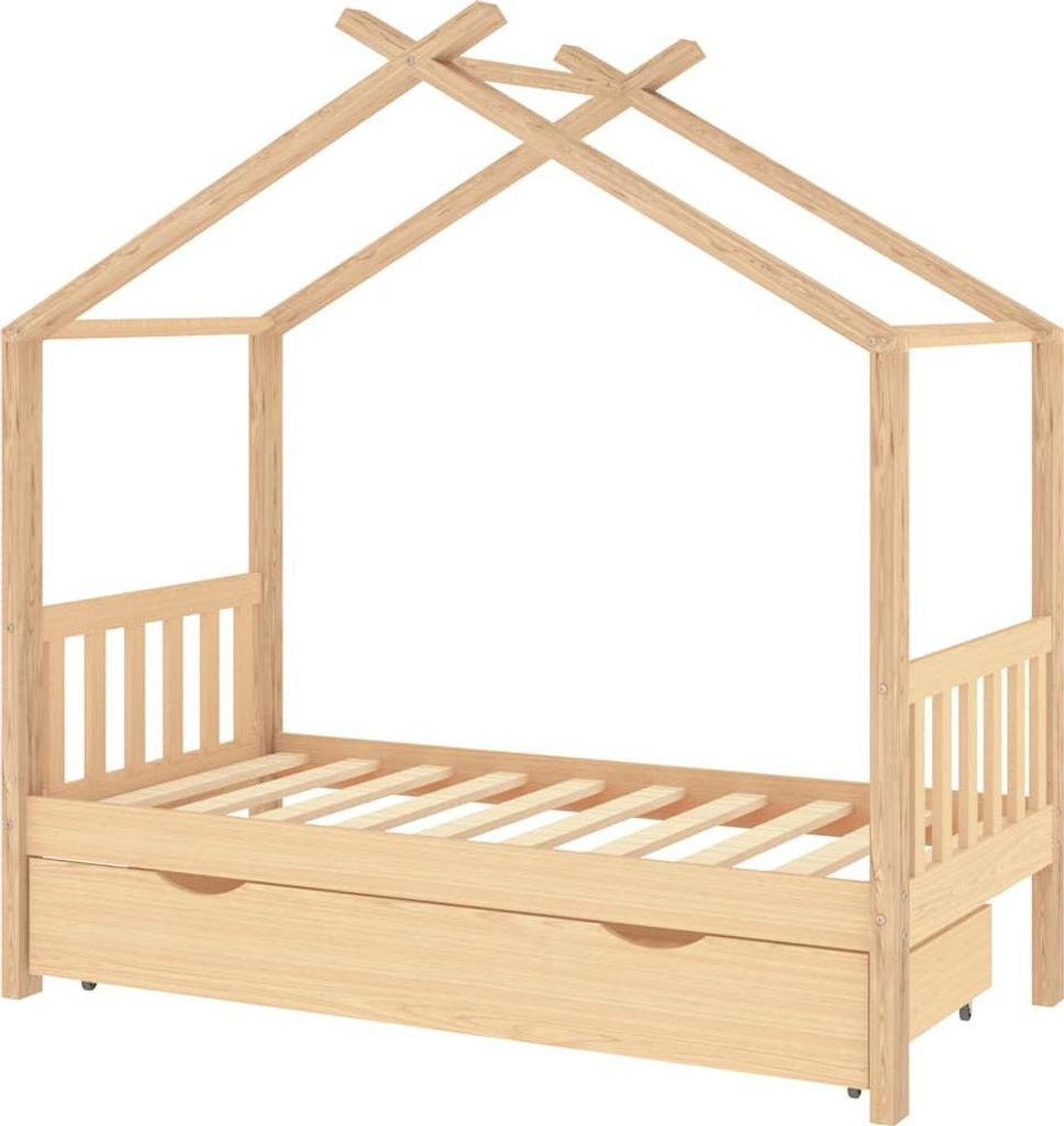 vidaXL Kinderbett mit Schublade Massivholz Kiefer 80x160 cm