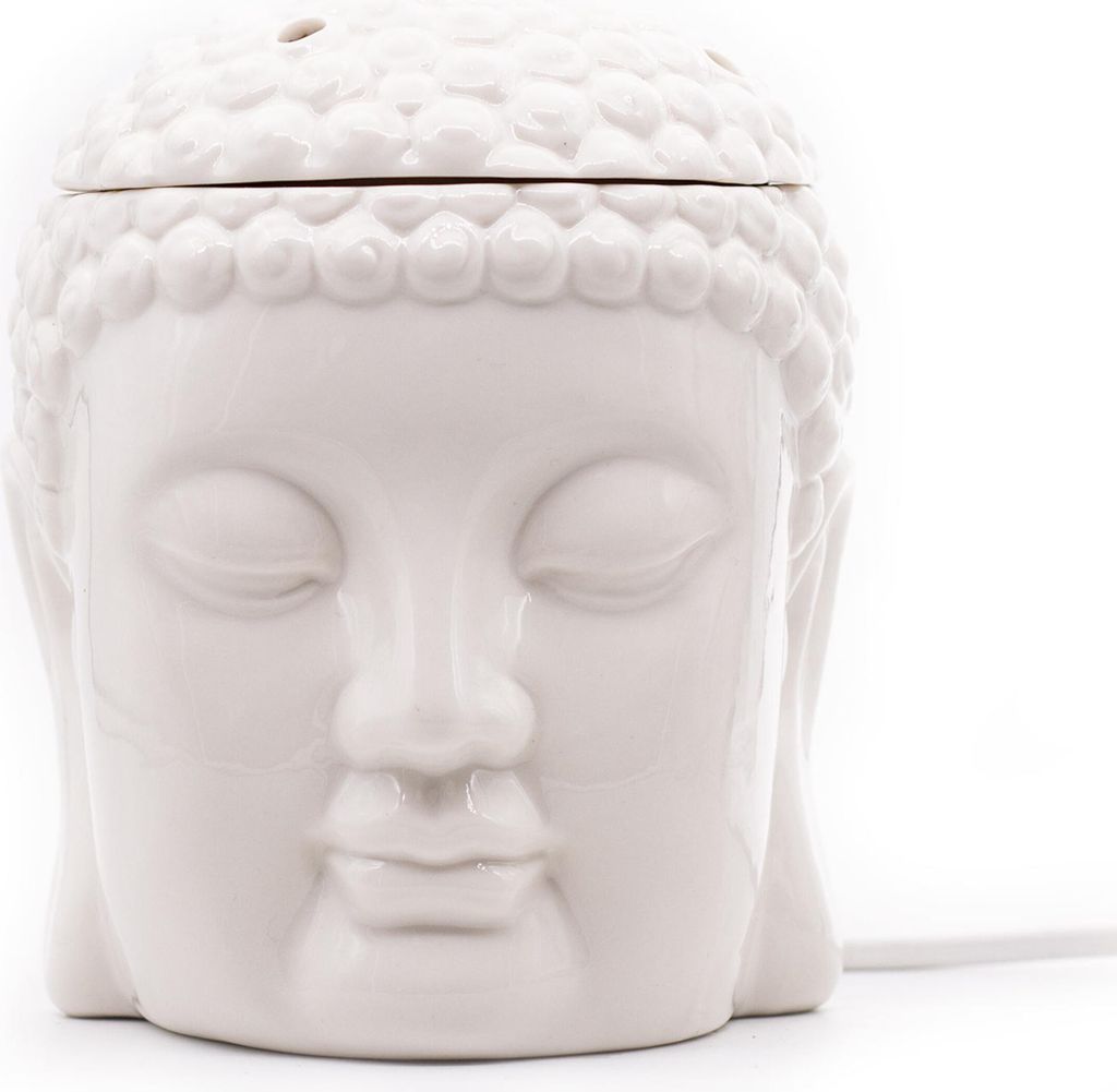 Candle Brothers Duftlampe Buddha elektrisch, Keramik, für Wachsdüfte, HxBxT: 18x14,5x9 cm, entspannend, Porzellan, Weiß