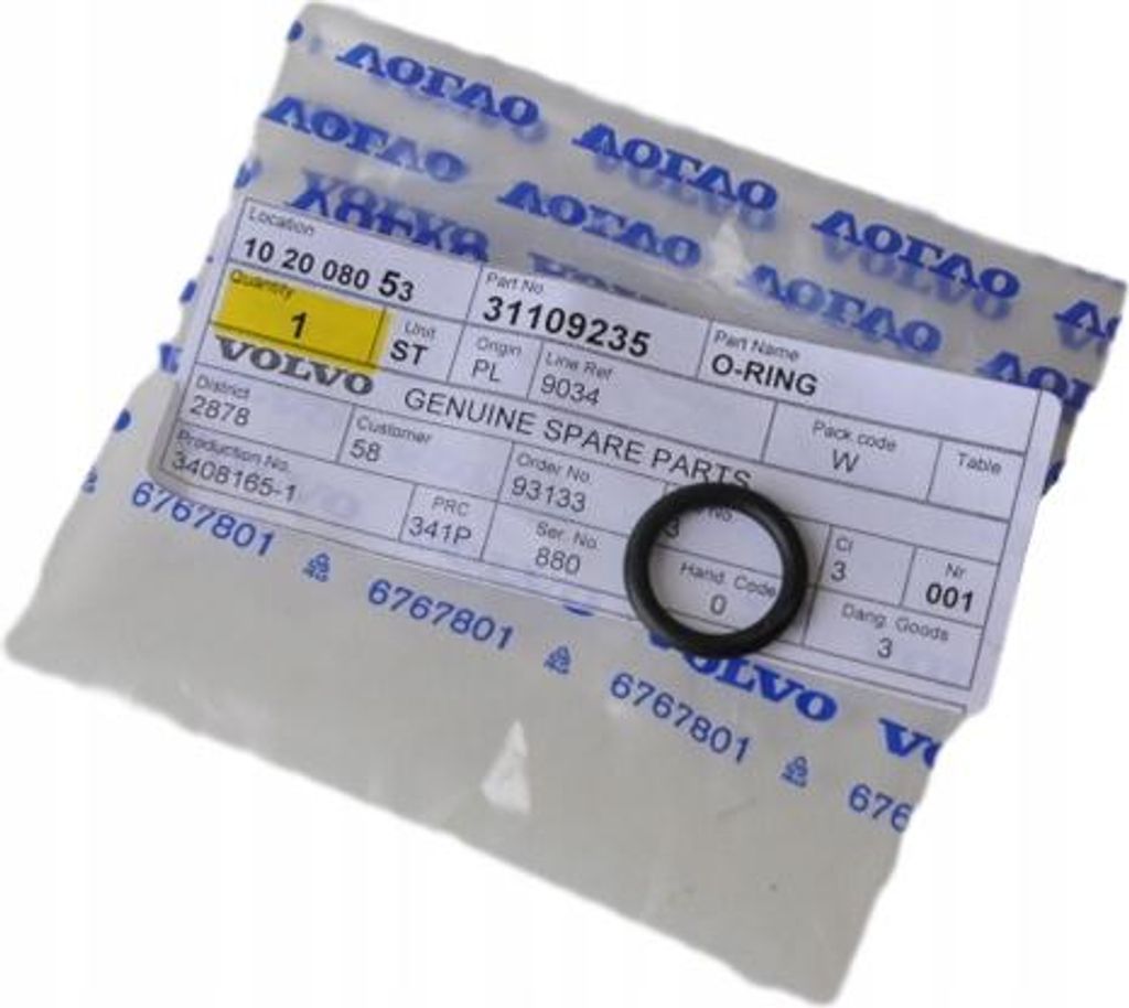 VOLVO V70 XC70 S80 XC90 OE Wasserbus O-Ring 982292 31109235